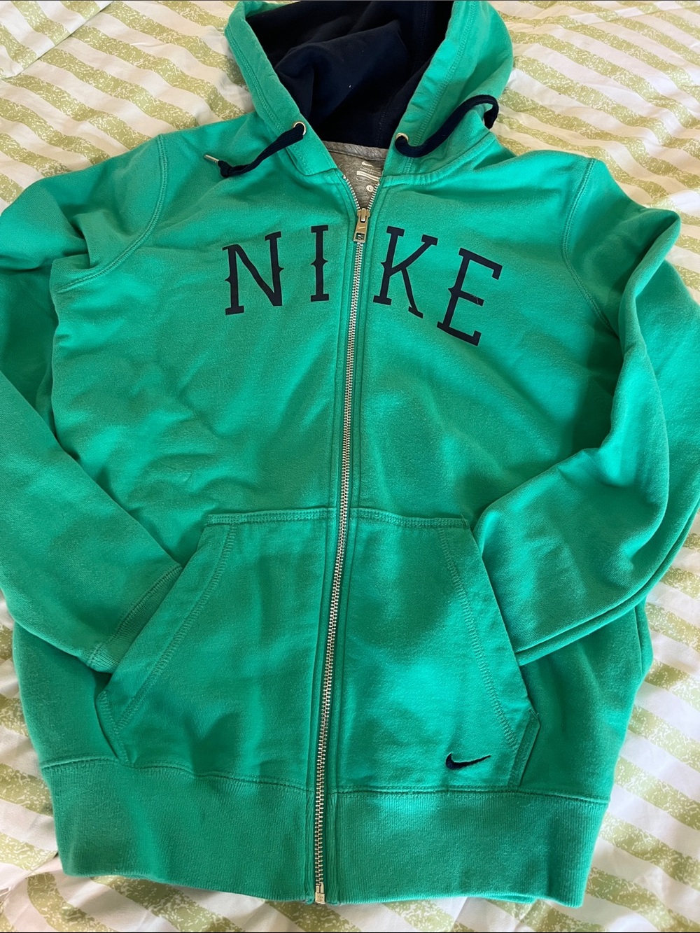 Nike Green womens Full-Zip Hoodie with Navy Logo in brand new condition 👍
